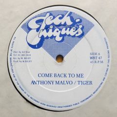 Anthony Malvo / Tiger - Anthony Malvo / Tiger - Come Back To Me - Techniques