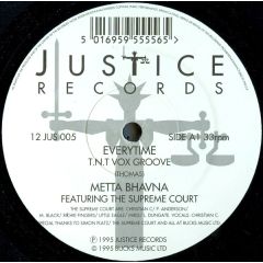Metta Bhavna Featuring The Supreme Court - Everytime - Justice Records