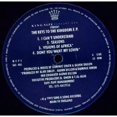Kingsize Productions - Kingsize Productions - The Keys To The Kingdom E.P. - Sing A Song Records
