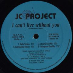 Jc Project - Jc Project - I Can't Live Without You - Marcon