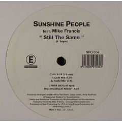 Sunshine People Feat. Mike Francis - Sunshine People Feat. Mike Francis - Still The Same - Energy Production