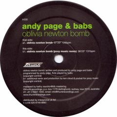 Andy Page & Babs - Andy Page & Babs - Oblivia Newton Bomb - Thunk Records