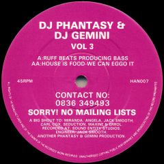 DJ Phantasy & DJ Gemini - DJ Phantasy & DJ Gemini - Ruff Beats / House Is Food - Liquid Wax