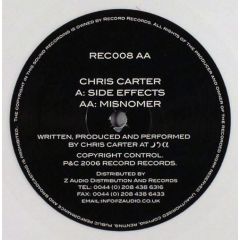 Chris Carter - Chris Carter - Side Effects (White Vinyl) - Record Records