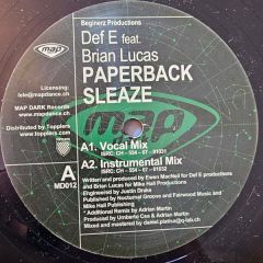 Def E Feat. Brian Lucas - Def E Feat. Brian Lucas - Paperback Sleaze - Map Dance
