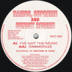 Ramos Supreme & Sunset Regime - Ramos Supreme & Sunset Regime - I'Ve Got The Music - Hectic