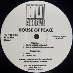 House Of Peace - House Of Peace - Such A Feeling - Nu Groove