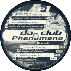Various Artists - Various Artists - Da Club Phenomena - Remixes By Armand Van Helden - Club Tools