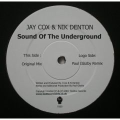 Jay Cox & Nik Denton - Jay Cox & Nik Denton - Sound Of The Underground - Toolbox