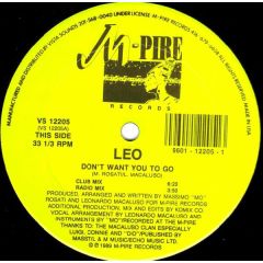 Lenny Macaluso - Lenny Macaluso - Don't Want You To Go - M-Pire Records