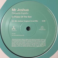 Mr Joshua Presents Espiritu - Mr Joshua Presents Espiritu - In Praise Of The Sun - Cream 