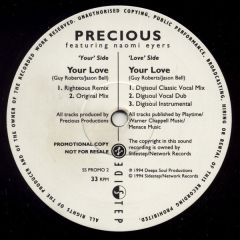 Precious Featuring - Precious Featuring - Your Love - Sidestep Records