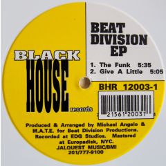 Beat Division - Beat Division - Beat Division EP (White Vinyl) - Black House 3
