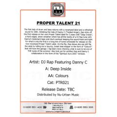 DJ Rap & Danny C - DJ Rap & Danny C - Deep Inside / Colours - Proper Talent