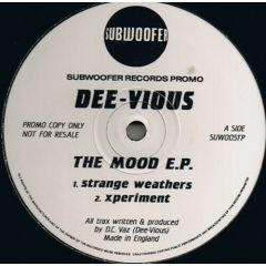 Dee Vious - Dee Vious - The Mood EP - Subwoofer