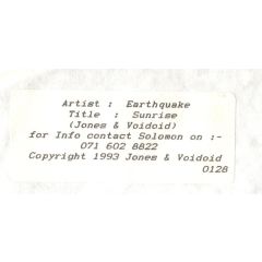 Earthquake Sound System - Earthquake Sound System - Sunrise - Jones & Voidoid
