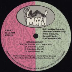 Second Choice - Second Choice - I Can't Resist (Move Your Body) - Maxi