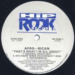Afro-Rican - Afro-Rican - That's What I'm All About - Hip Rock Records