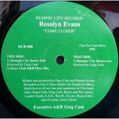 Rosalyn Evans - Rosalyn Evans - Come Closer - Bumpin City