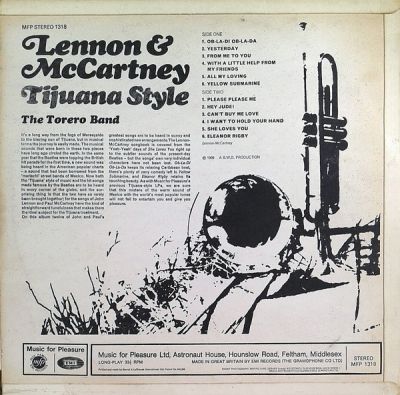 The Torero Band Tijuana Style UK盤 Lennon The Torero Band – Lennon & McCartney Tijuana Style – Vinyl