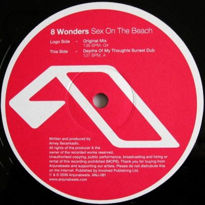 洋楽 8 Wonders - Sex On The Beach 12\" ANJUNA 8 Wonders - Sex On The Beach (Anjuna Classic Club Mix) - YouTube