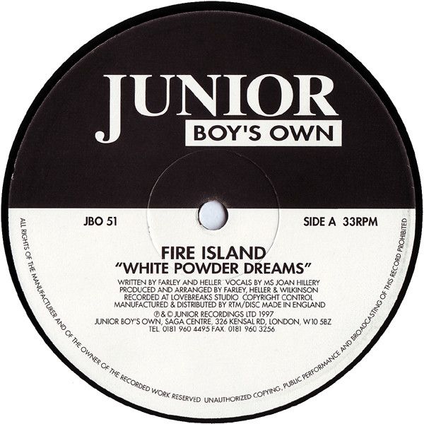 Fire Island - White Powder Dreams - Junior Boy's Own