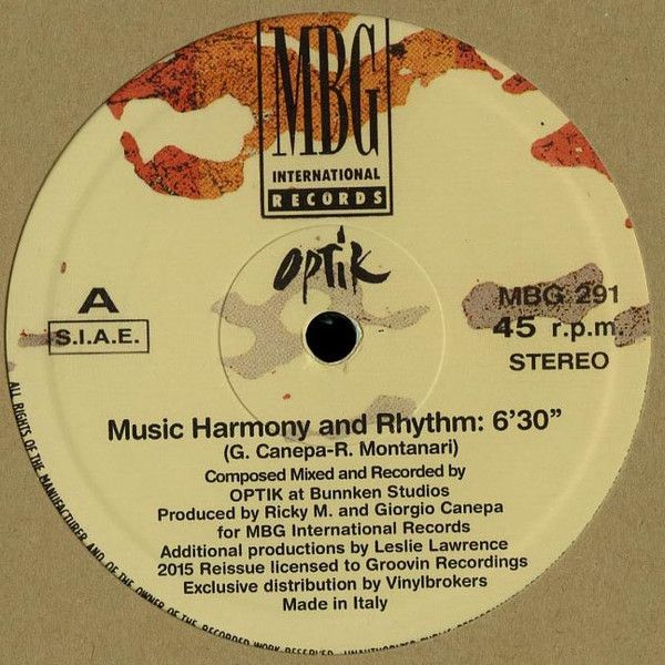 Optik - Music Harmony And Rhythm - MBG International Records