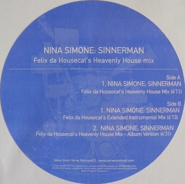 Nina Simone - Sinnerman - UK Promo 12" Vinyl - 2003 - Verve Records - Picture 1 of 1